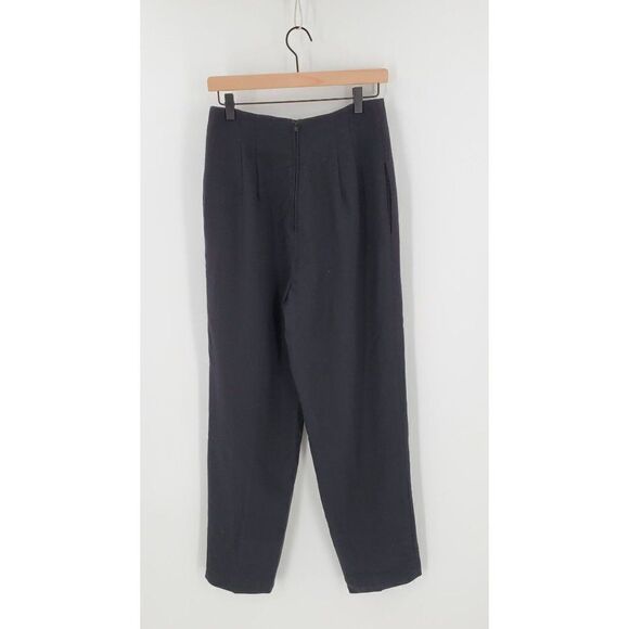 Ann Taylor Dress Pants Womens Pleated Front Back Zip 100% Wool Black Size 8 - Picture 2 of 9